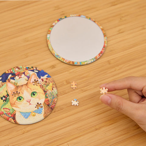 Pintoo PA1002 Java Sparrow & Cat - Puzzle Mirror Jigsaw Puzzle by Cotton Lion
