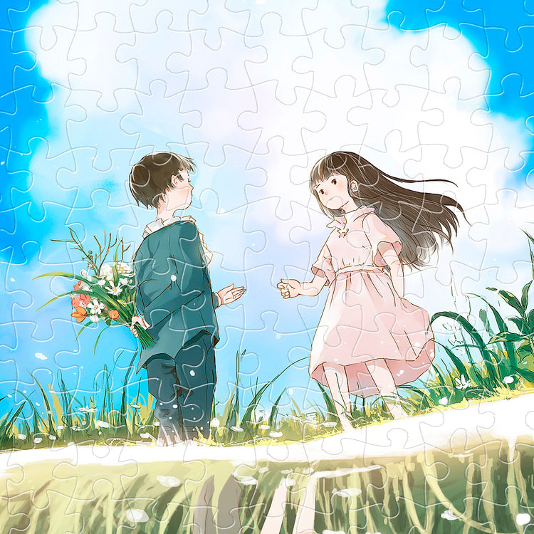 boy and girl on the field puzzle