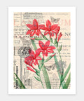 Red flowers with words
