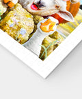 a puzzle piece with a picture of a rabbit and a duck