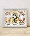 Pintoo H3713 Three Pictures of Cats in the Alphonse Mucha Style - 1200 Piece Jigsaw Puzzle by Giaciu