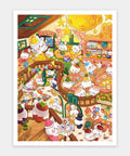 Pintoo H3750 Bana Rabbit Café & Puzzle Shop - 1200 Piece Jigsaw Puzzle by Bananini