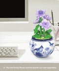Pintoo KZ1029 Violet - Mini Bricks Potted Plant Jigsaw Puzzle