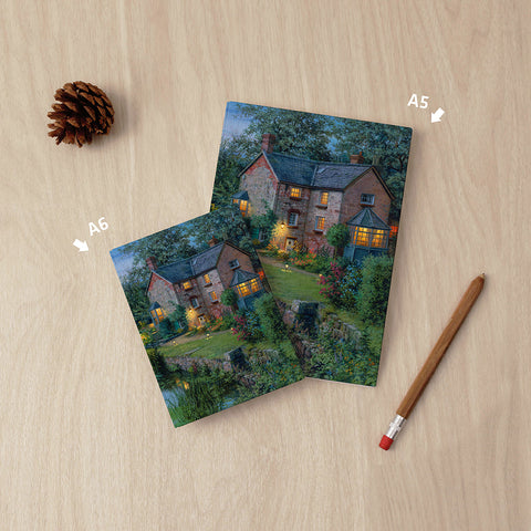 Pintoo YB1007 Old House by The Pond by Evgeny Lushpin - A6 Book Cover
