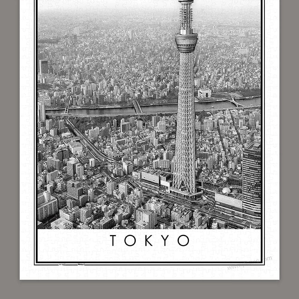 Toyko - Black and White - 1000 Piece Jigsaw Puzzle