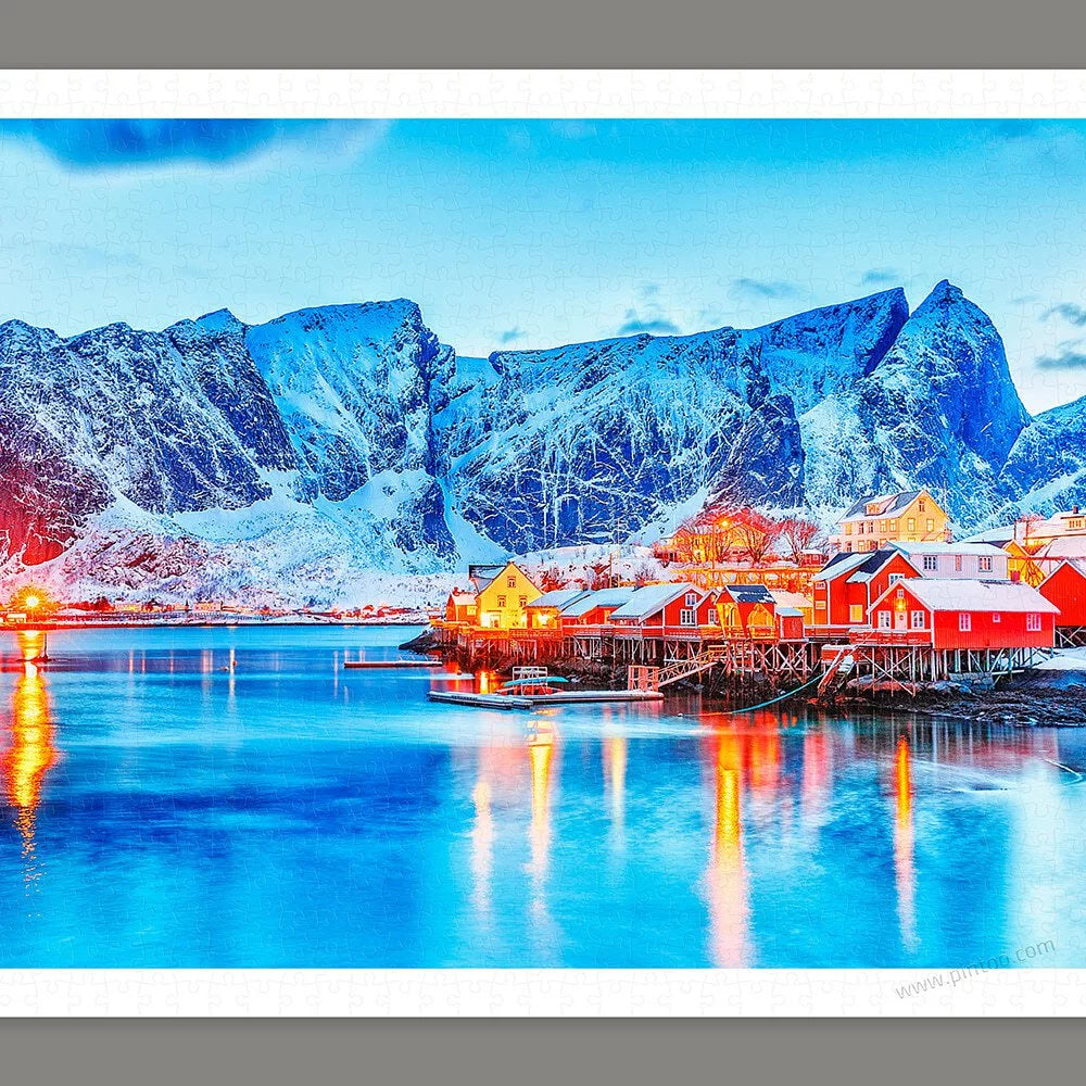 A World of Ice and Snow in Reine, Norway - 1000 Piece Jigsaw Puzzle