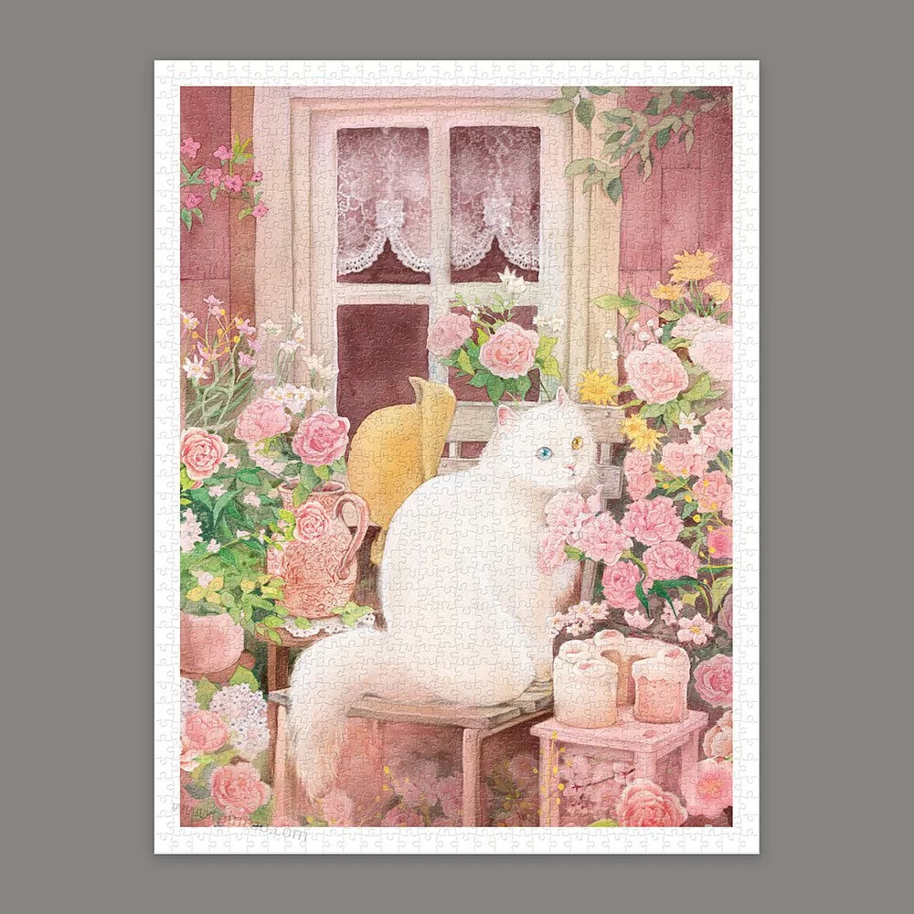 A Cat in the Rose Garden - 1200 Piece Jigsaw Puzzle