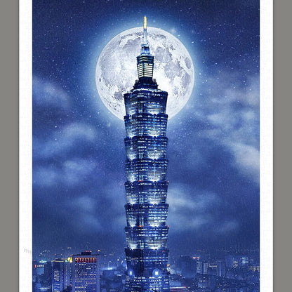 Taipei Skyline - Moon Night Series - 1000 Piece Jigsaw Puzzle