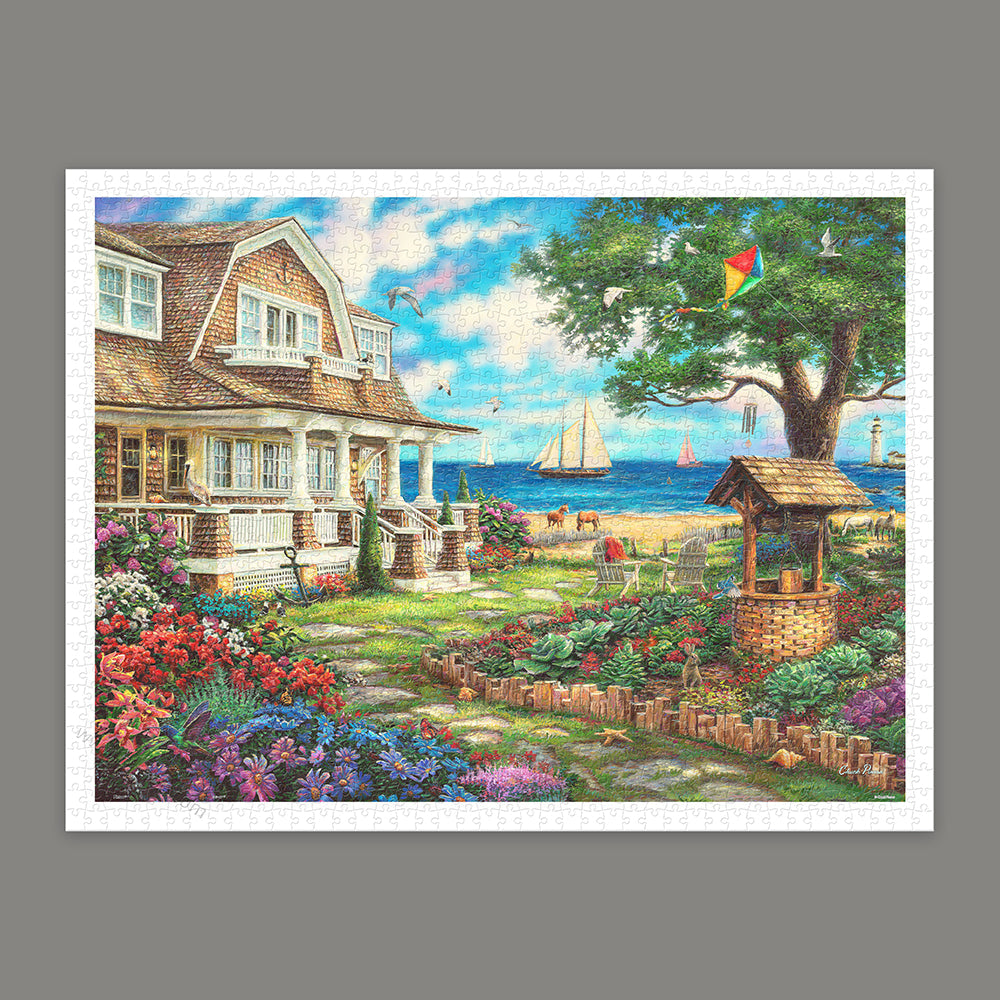 Sea Garden Cottage - 1200 Piece Jigsaw Puzzle