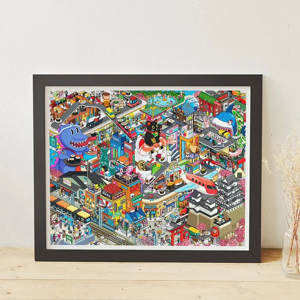 Pintoo Jigsaw PuzzlesUMRT 900 Piece For Adults - Keyto - Cat Ice Cream Shop Beautiful Plastic Puzzle Home Decor Zero Dust Easy Storage H3876