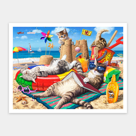 Cats On The Beach - 1200 Piece Jigsaw Puzzle