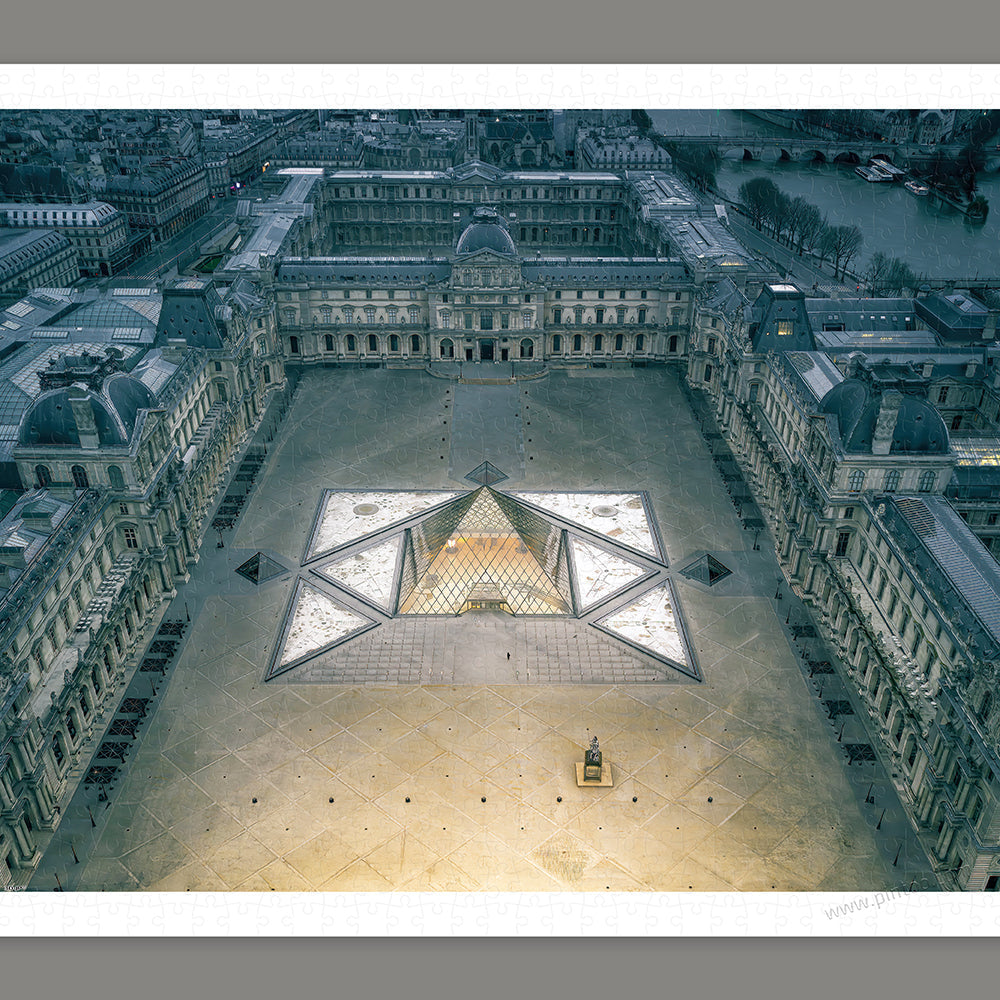 Aerial Photography - The Lourve Museum, Paris France - 1000 Piece Jigsaw Puzzle