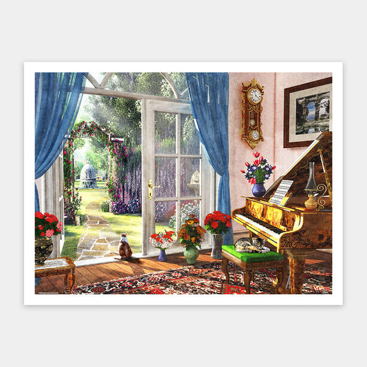 Tranquility Time in Piano Room - 1200 Piece Jigsaw Puzzle