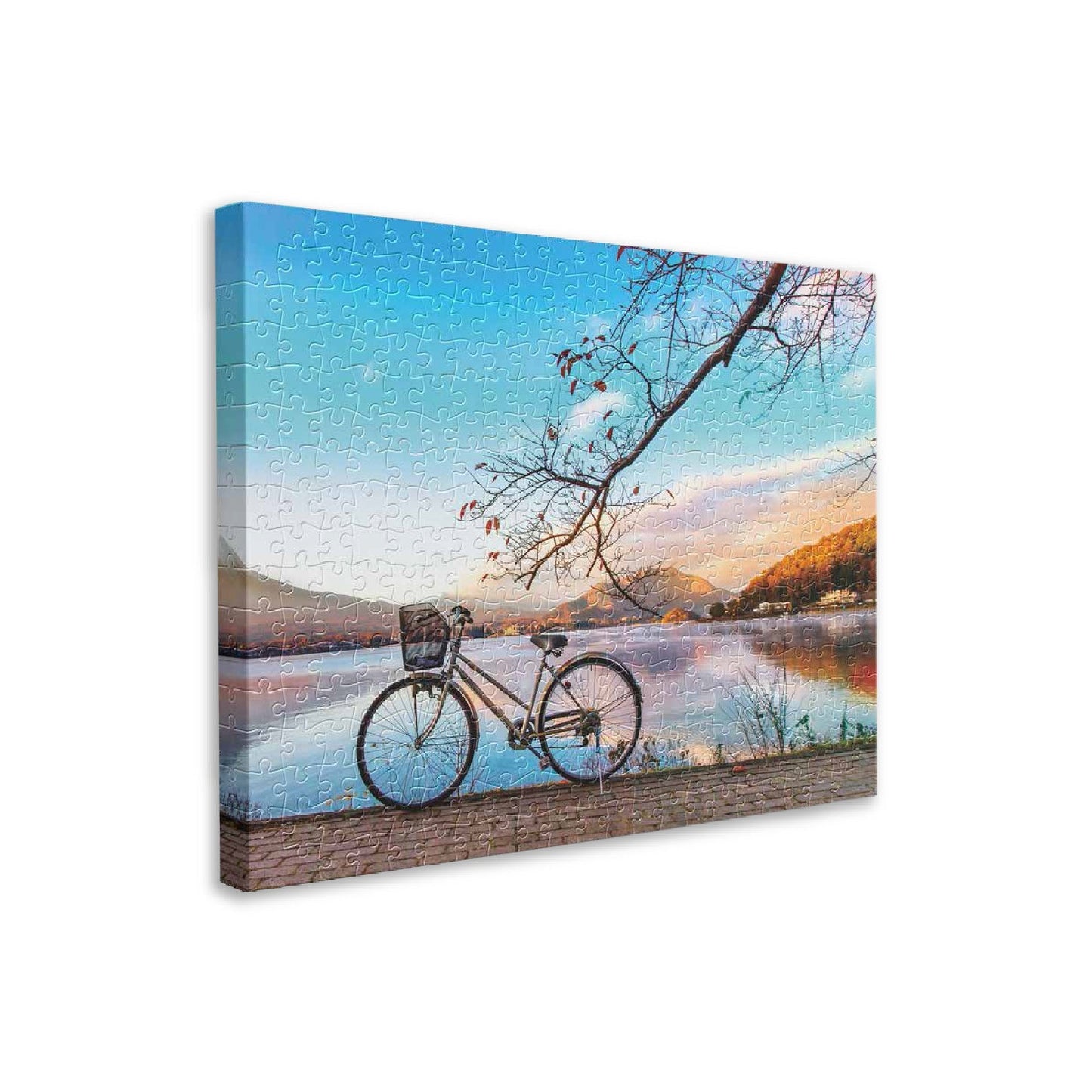 Away from the City - Bicycle by the Serene Lake - 366 Piece Jigsaw Puzzle
