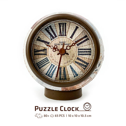Country Style - Classic Brown - 3D Puzzle Clock Jigsaw Puzzle