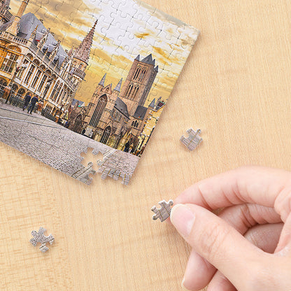 Beautiful Medieval Ghent Over Sunset, Belgium - 253 Piece XS Jigsaw Puzzle