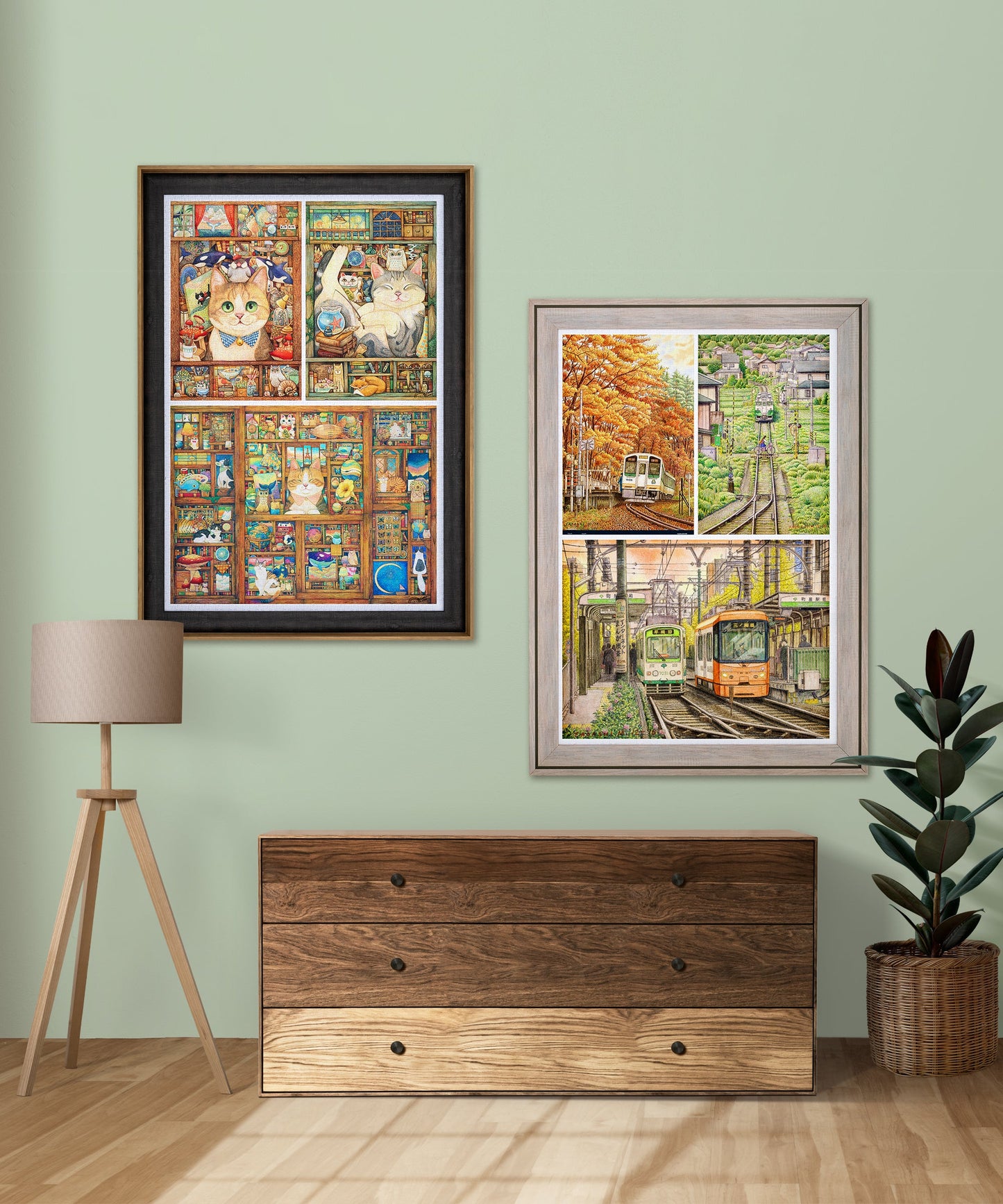 Chestnut Professional Jigsaw Puzzle Frame (Vertically Combined 2400pcs)