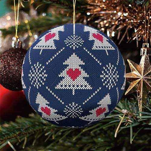 Blue Christmas - 3" Puzzle Ornament