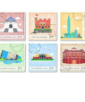 Travel Stamp of Famous Architectures - 6 x 16pcs Jigsaw Puzzle Magnets
