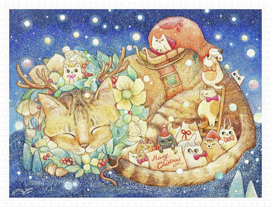 Christmas Night & Cats - 1200 Piece Jigsaw Puzzle