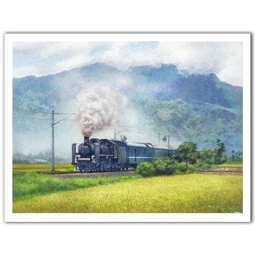 A Steam Train Passes Through the Rice Fields - 1200 Piece Jigsaw Puzzle