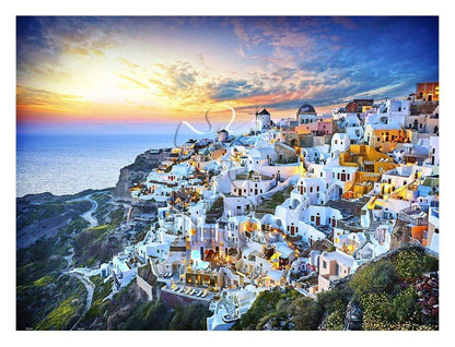 Beautiful Sunset of Greece - 1200 Piece Jigsaw Puzzle