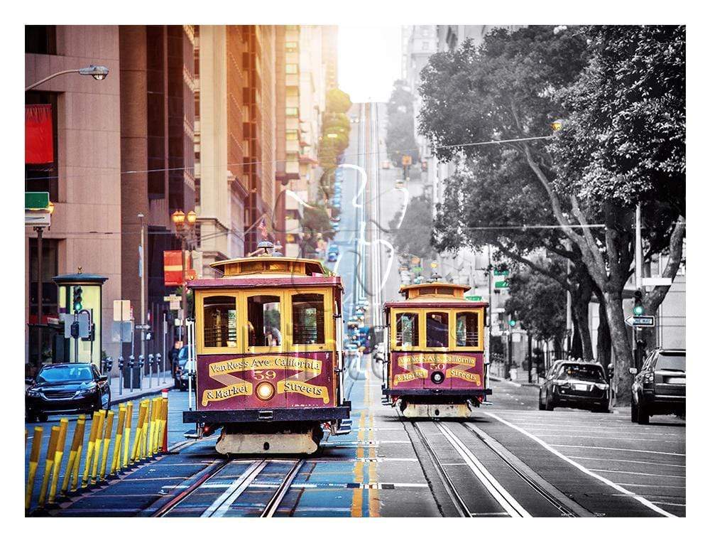 Cable Cars on California Street, San Francisco - 1200 Piece Jigsaw Puzzle