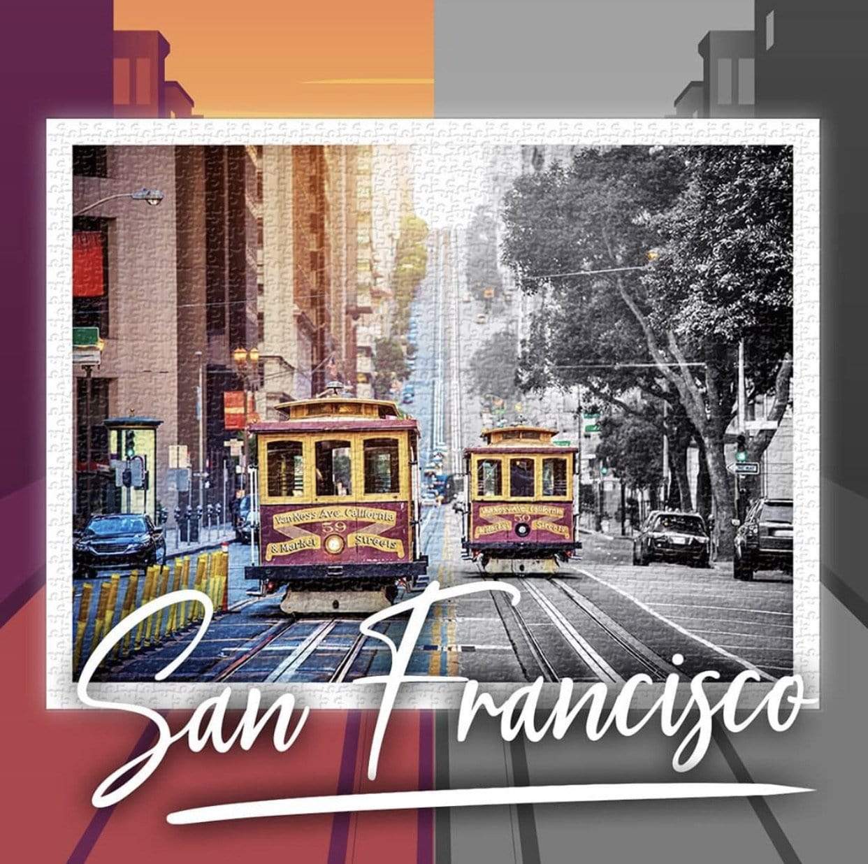 Cable Cars on California Street, San Francisco - 1200 Piece Jigsaw Puzzle