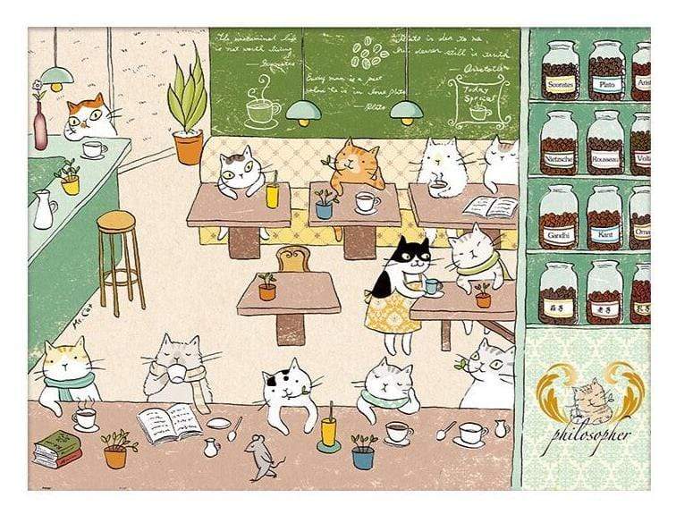 Ms. Cat - Philosopher Café - 1200 Piece Jigsaw Puzzle