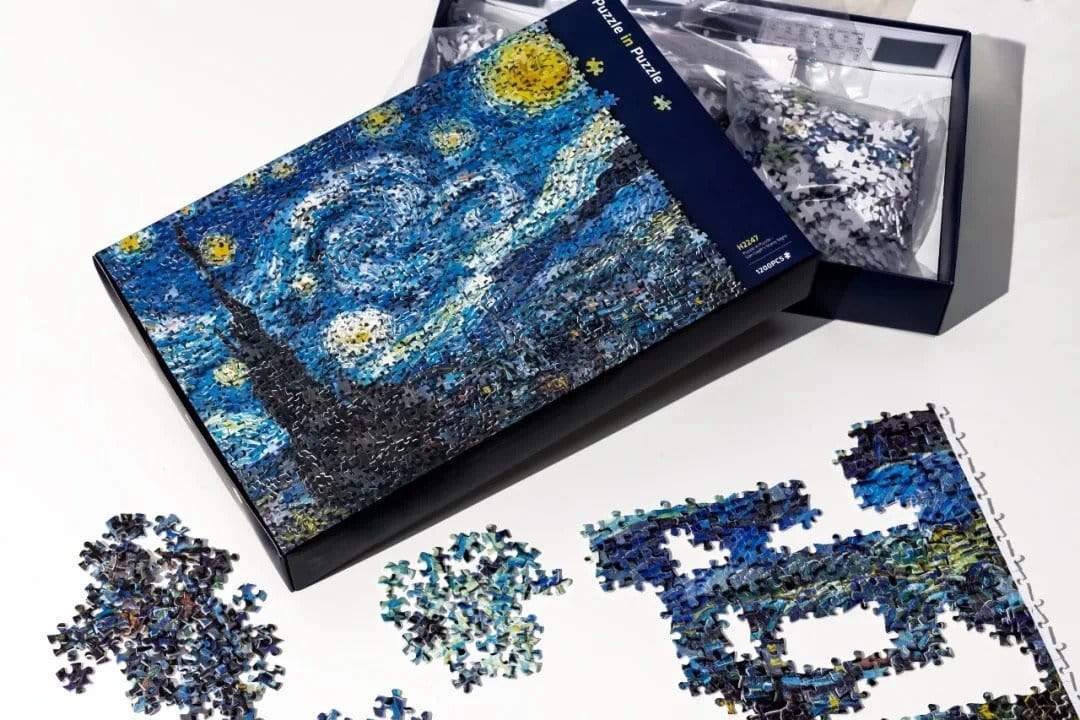 Puzzle in Puzzle - Van Gogh's Starry Night - 1200 Piece Jigsaw Puzzle