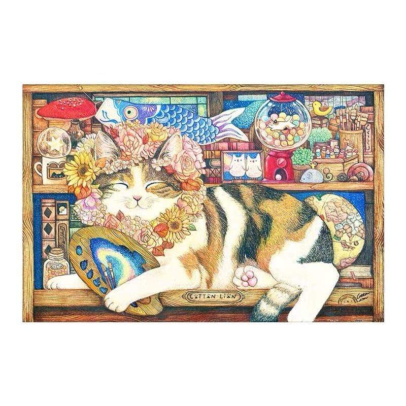 Cat Artist - 600 Piece Jigsaw Puzzle