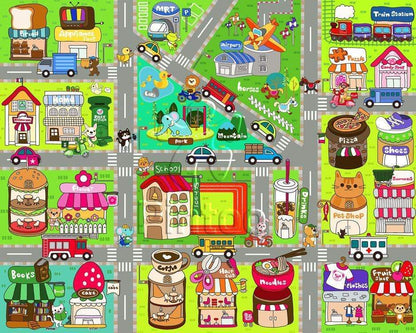 Cute Street Map - 80 Piece Junior Jigsaw Puzzle